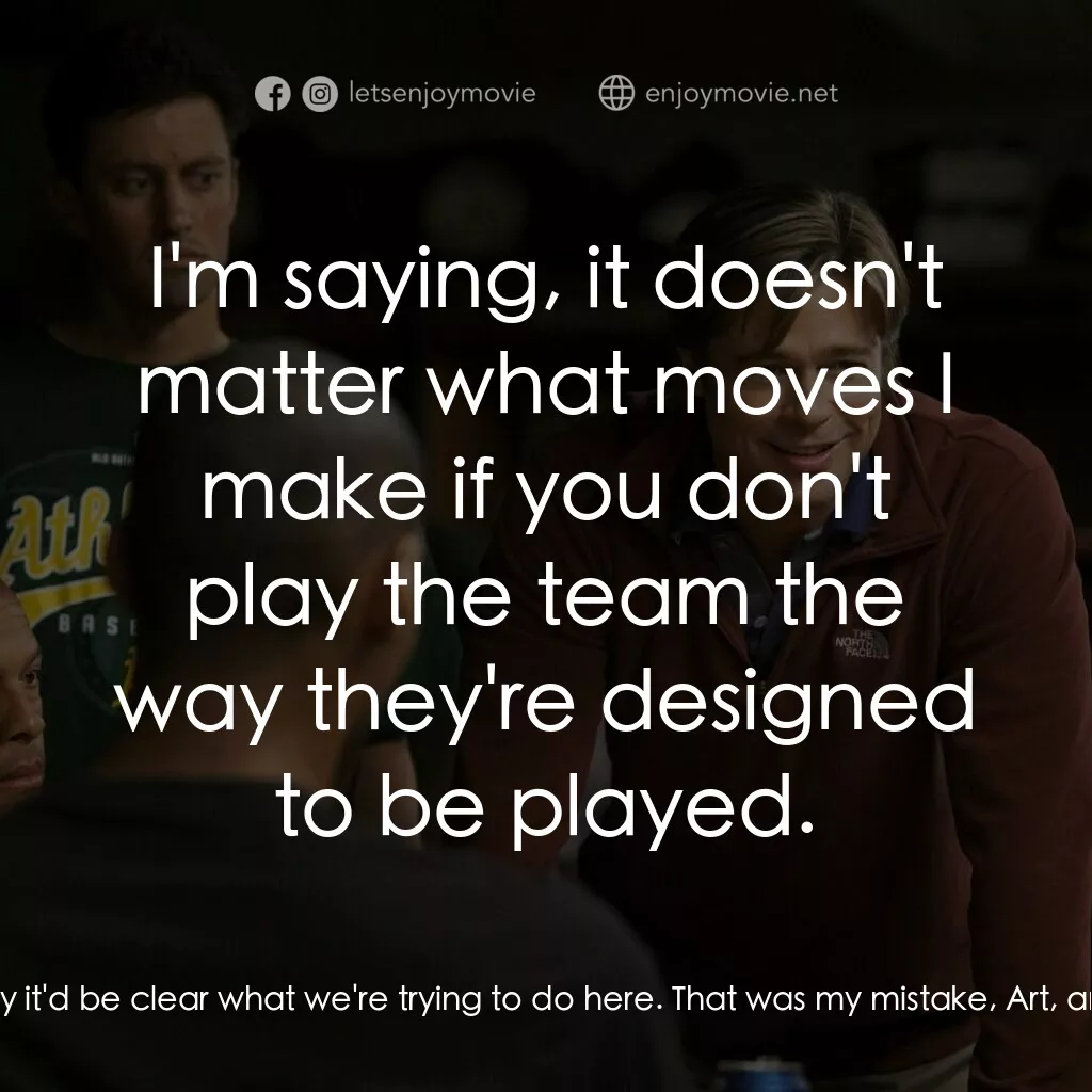 《魔球》經典台詞：Billy Beane:  I should've made you a bigger pa ...