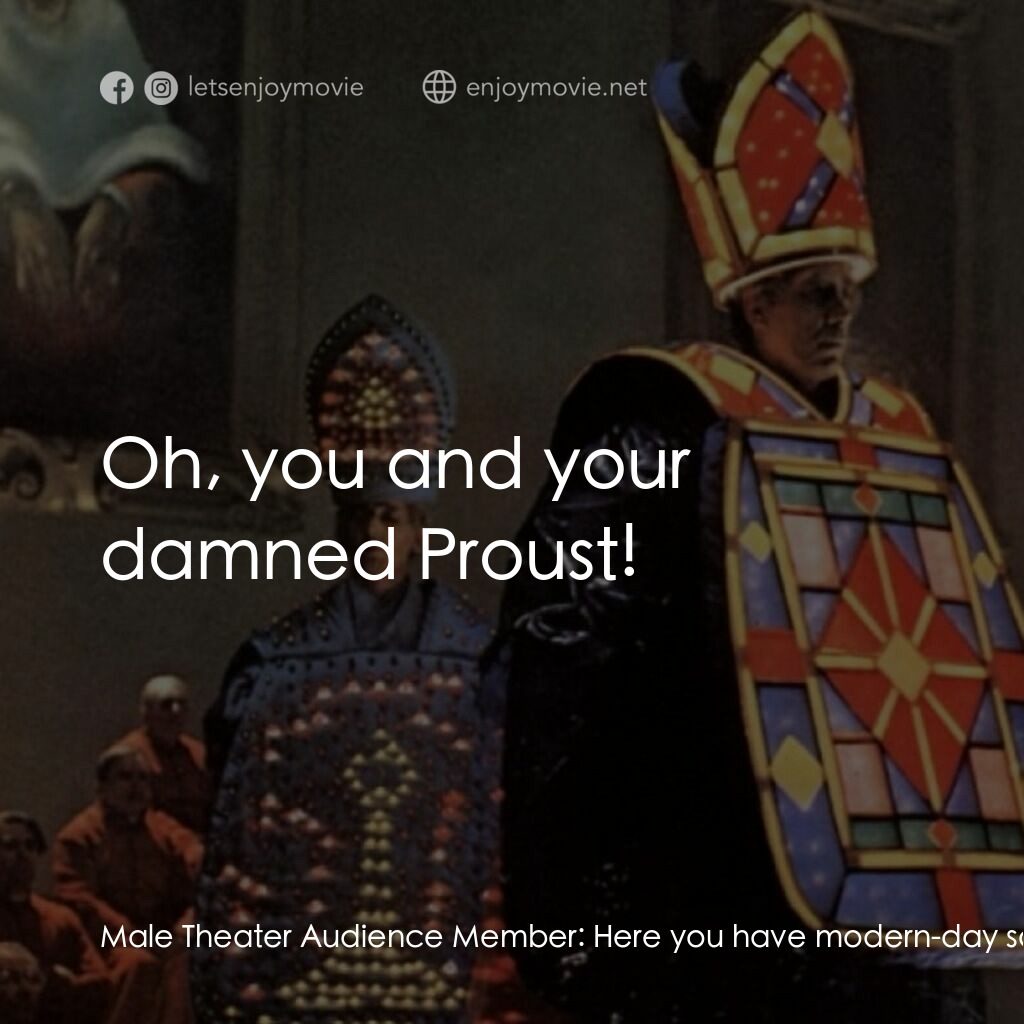 羅馬風情畫電影對白：Male Theater Audience Member:  Here you have modern-day saturnalia. The variety s