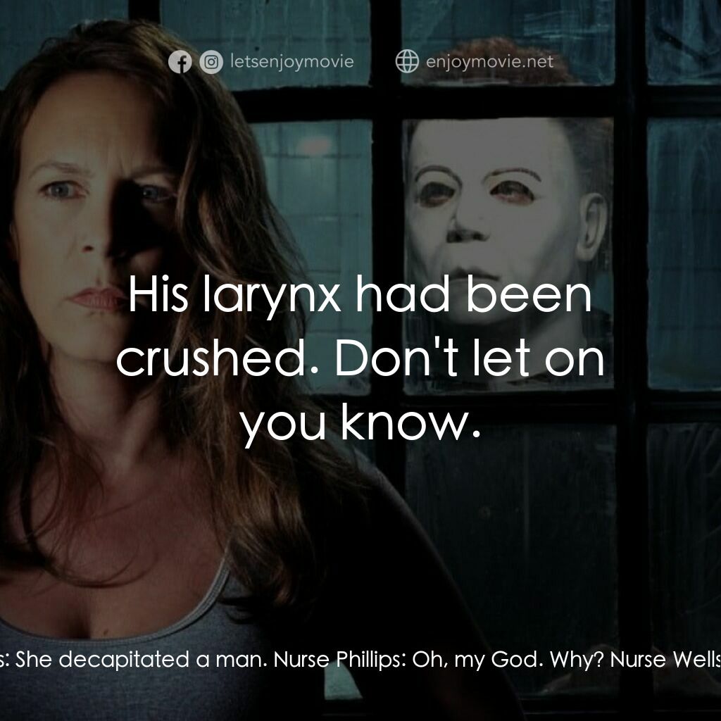 戰慄On-Line電影對白：Nurse Phillips:  Why is this patient in lockdown? Nurse Wells:  They didn't tell 