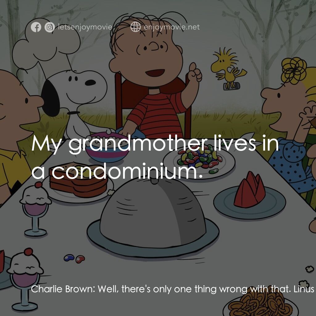 《查理布朗的感恩節》經典台詞：Charlie Brown:  Well, there's only one thing w ...