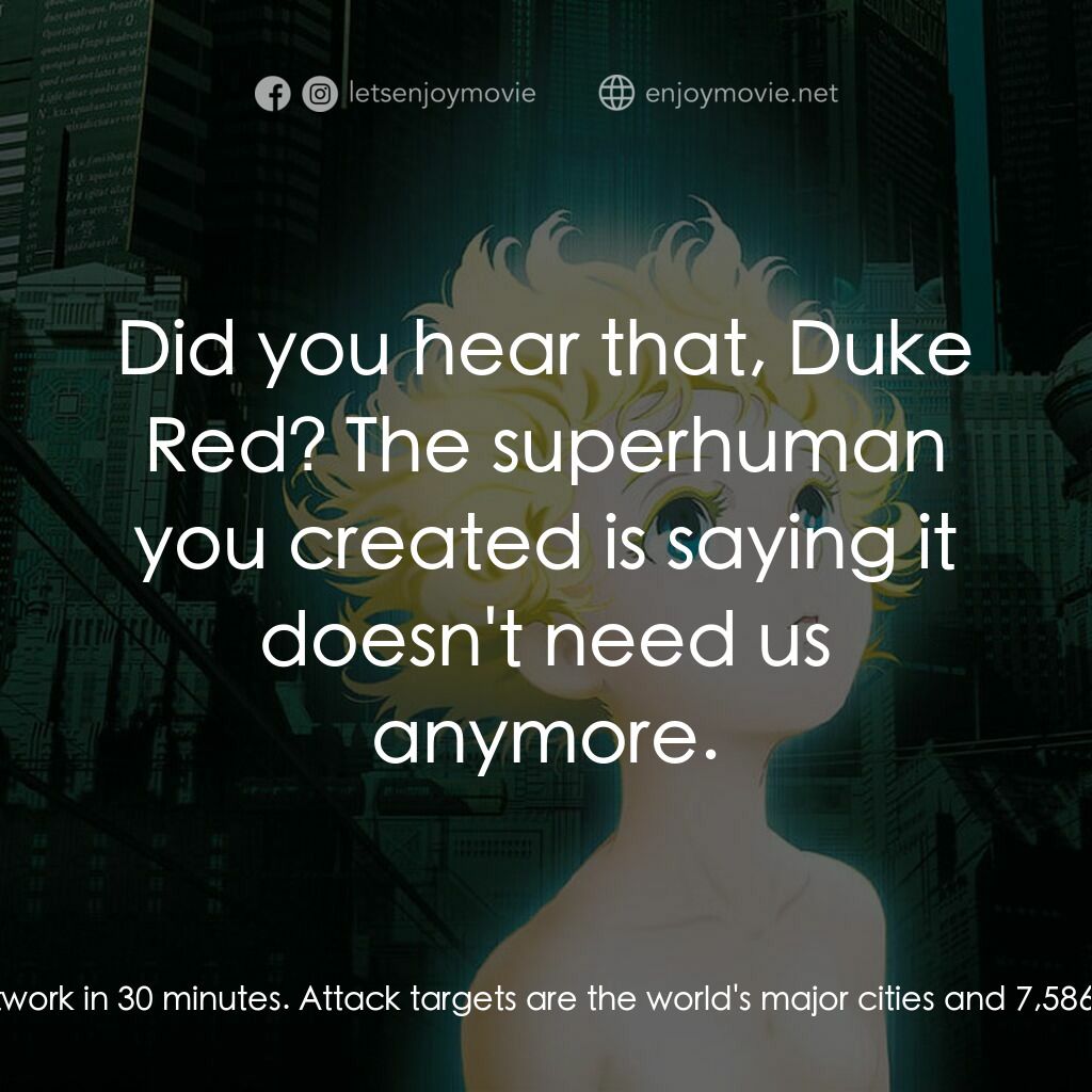 《大都會》經典台詞：Tima:  The probability of mankind's survival w ...