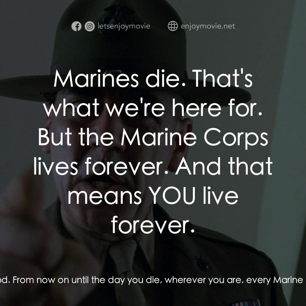 《烈血焚城》經典台詞：Gunnery Sergeant Hartman:  Today, you people are n ...