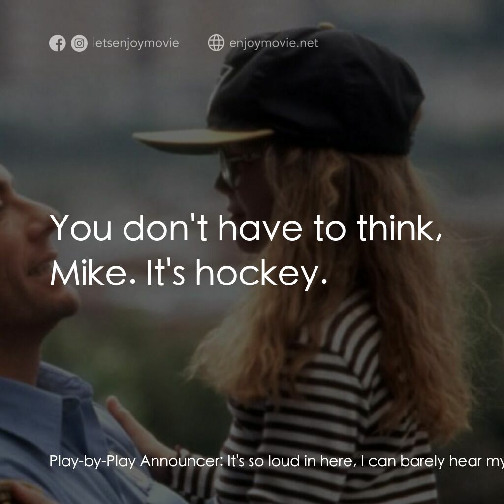 《絕命殺陣》經典台詞：Play-by-Play Announcer:  It's so loud in here, ...