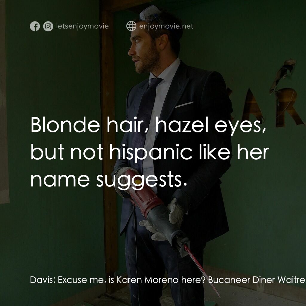 《愛情上半場．完》經典台詞：Davis:  Excuse me, is Karen Moreno here? Bucaneer  ...