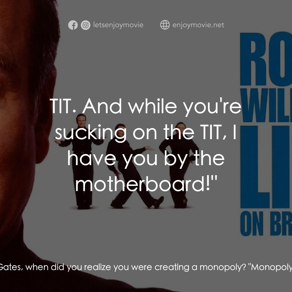 羅賓·威廉姆斯：百老匯現場電影對白：Robin Williams: I've got a cure for this:  