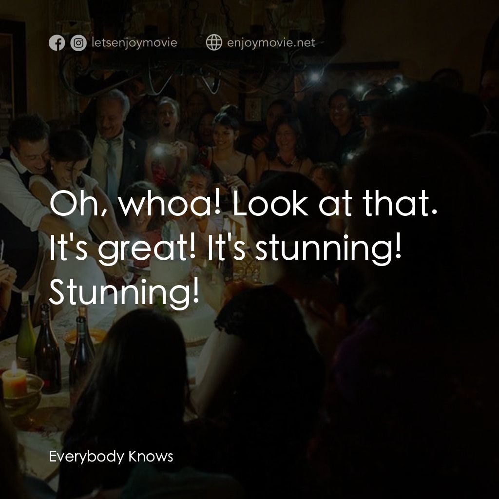 人盡皆知電影對白：Oh, whoa! Look at that. It's great! It's stunning! Stunning!