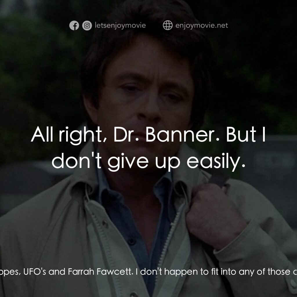 浩克：英雄將起電影對白：Dr. David Banner:  Mr McGee, your newspaper is only interested in reporting murde