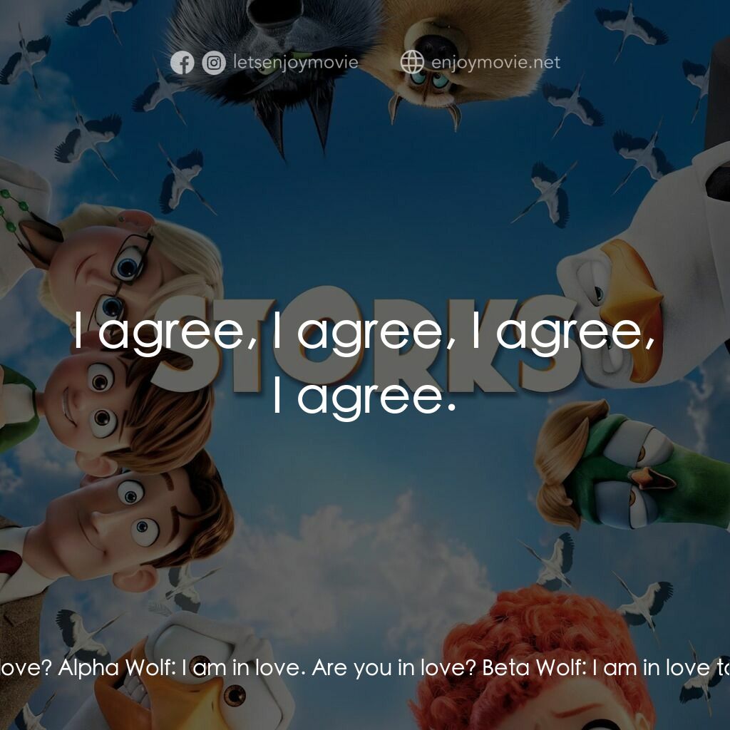 BB宅急便電影對白：Beta Wolf:  Are you in love? Alpha Wolf:  I am in love. Are you in love? Beta Wol