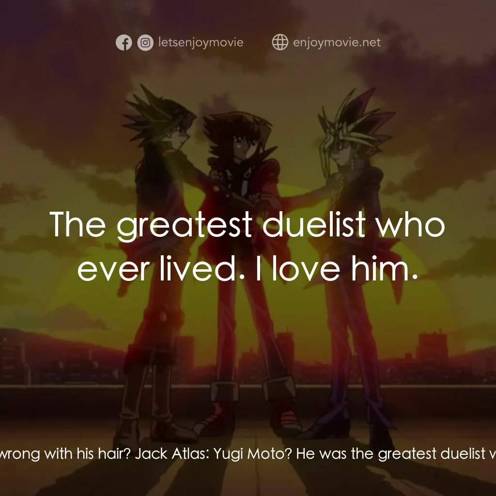 《劇場版 遊☆戯☆王 ～超融合！時空を越えた絆～》經典台詞：Crow Hogan:  Hey, isn't that Pegasus the creat ...