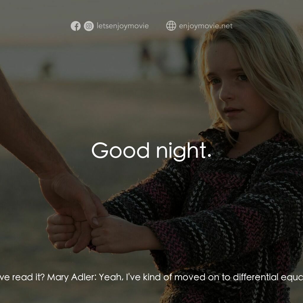 天賦的禮物電影對白：Mary Adler:  An Apple? Whoa. Evelyn:  It's a Macbook, darling. Top of the line, w