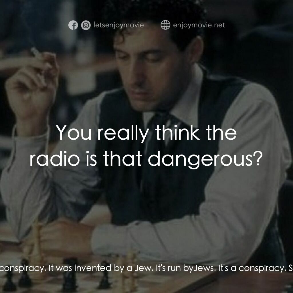 《The Luzhin Defence》經典台詞：Vera:  Of course it's a Jewish conspiracy. It  ...