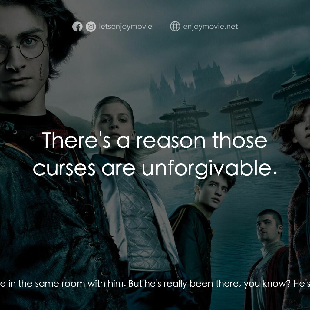 哈利波特：火盃的考驗電影對白：Ron:  Brilliant, isn't he? Completely demented, of course. Terrifying to be in th