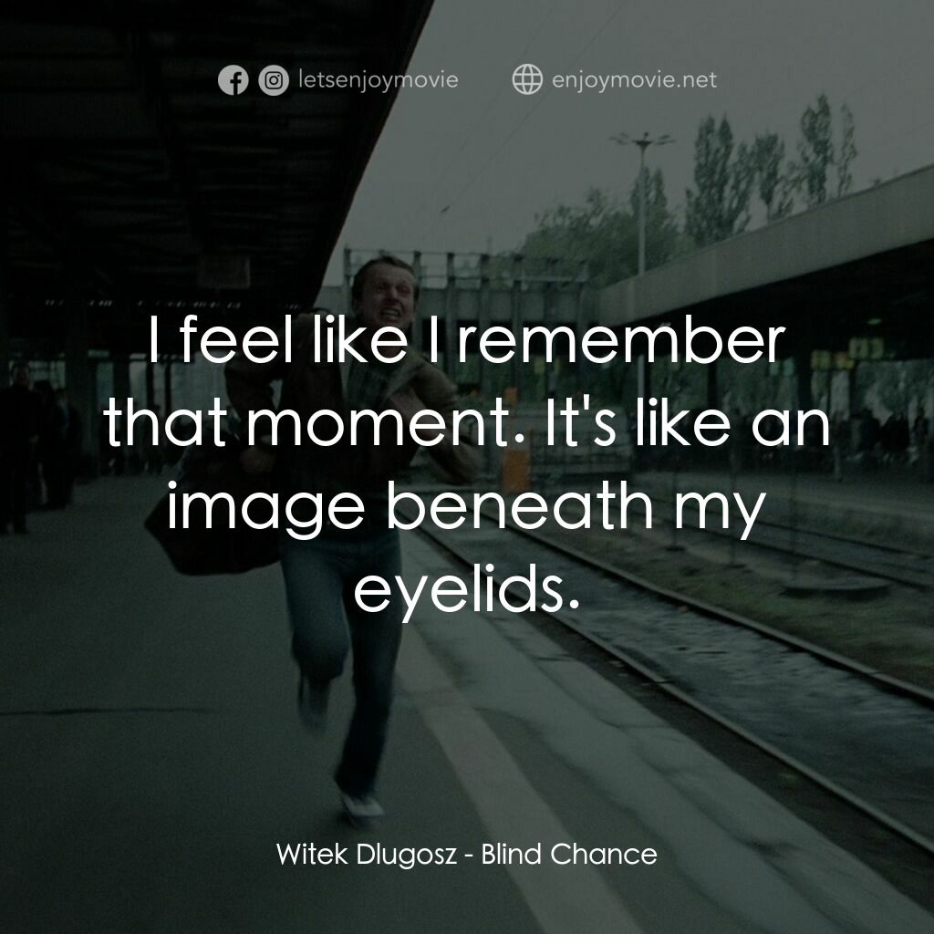 機遇之歌：電影對白：Witek Dlugosz:  I feel like I remember that moment. It's like an image beneath my