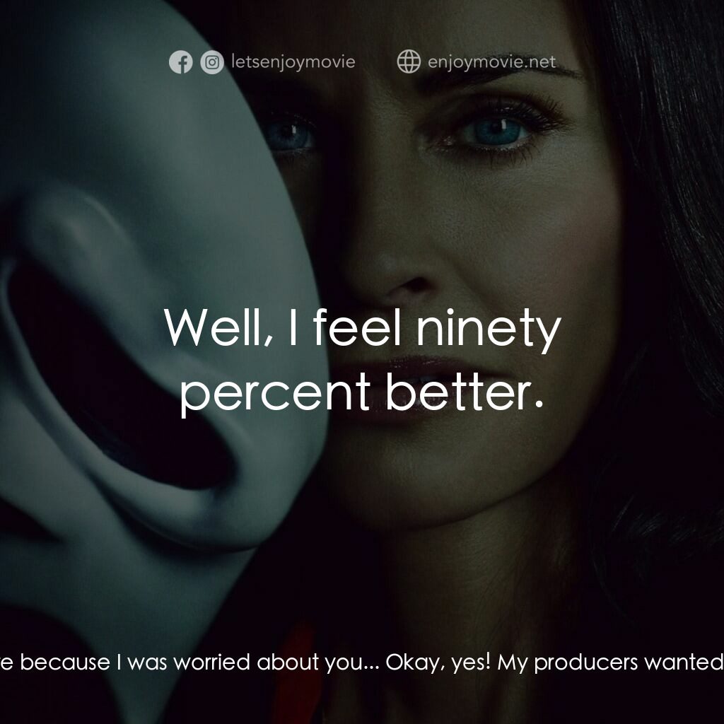 奪命狂呼電影對白：Dewey Riley:  Couldn't resist a good story, could you? Gale Riley:  Don't be an i