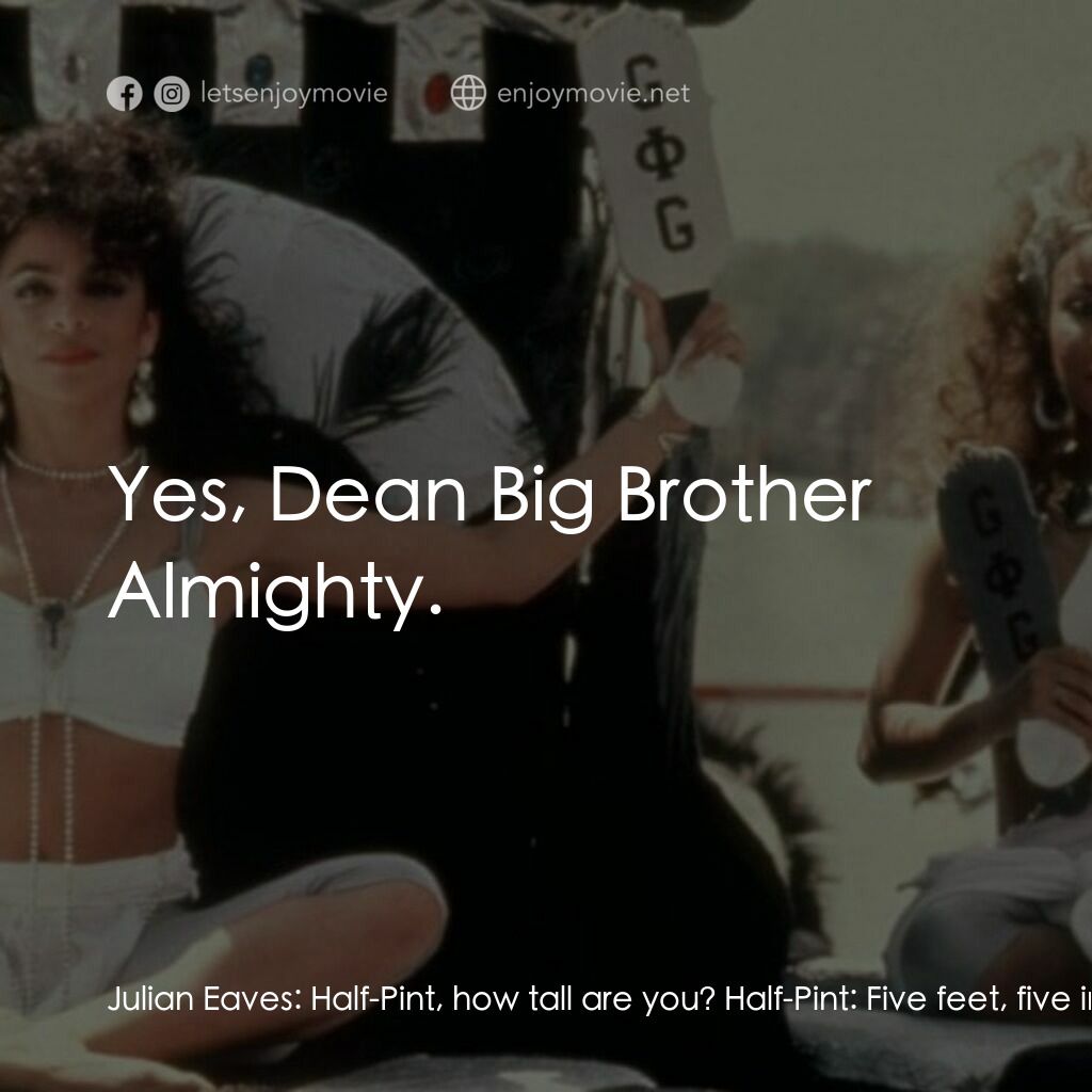 《黑色學府》經典台詞：Julian Eaves:  Half-Pint, how tall are you? Half-P ...