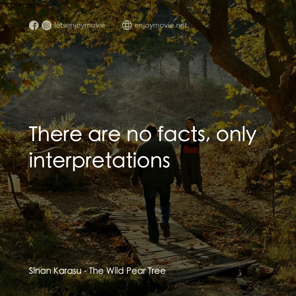 野梨樹電影對白：Sinan Karasu:  There are no facts, only interpretations